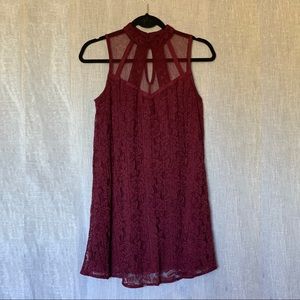 Merlot halter minidress